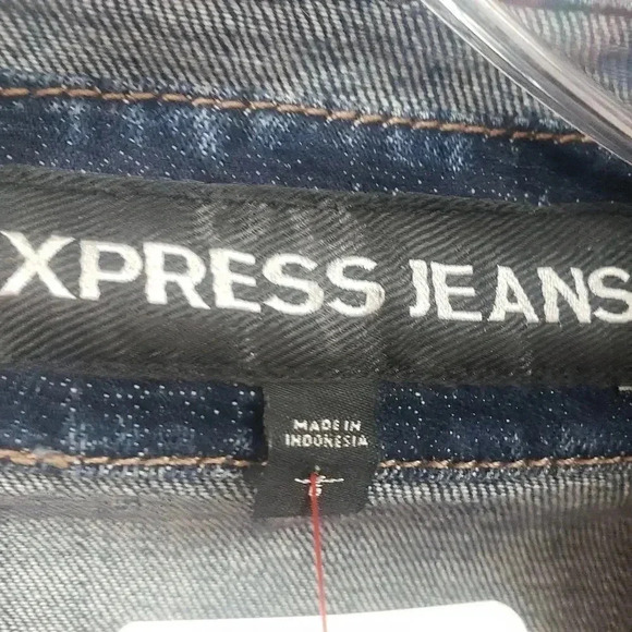 Express Jean's Denim Jacket w/shimmer sleeve - Picture 3 of 4
